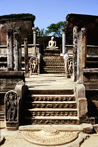 Rundtempel Vatadage in Sri Lankas Weltkulturerbe Polonnaruwa