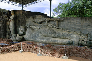 Gal Vihara group of rock-cut Buddhas in Polonnaruwa
