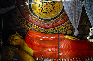 reclining Buddha in the cave temple of Pidurangala