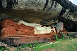 Pidurangala Buddha in a rock shelter 