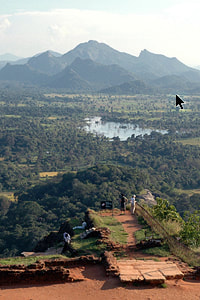 Location of Kaludiya Pokuna when seen from the summit of Sigiriya
