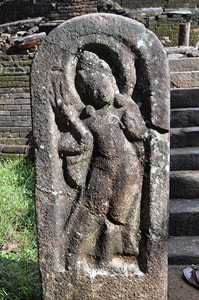 Nagaraja stele at the stupa of Kaludiya Pokuna near Sigiriya and Dambulla