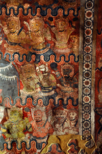 Degaldoruwa cave temple depictions of demons of the Mara Yuddhaya