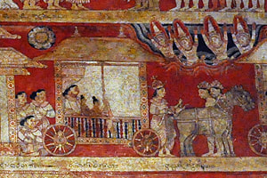 coach of Vessantara depicted in the Degaldoruwa Raja Maha Viharaya