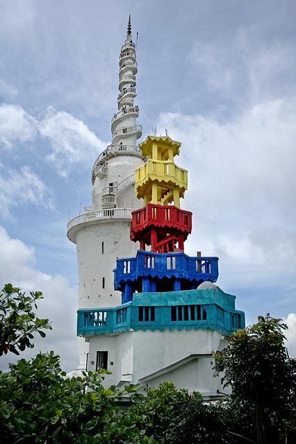 multi-religious temple atop Ambuluwawe Peak near Gampola in central Sri Lanka