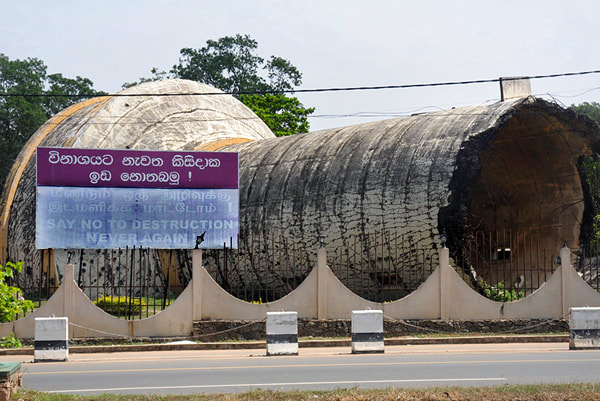 water tower of Kilinochchi blown up in Sri Lanka's civil war