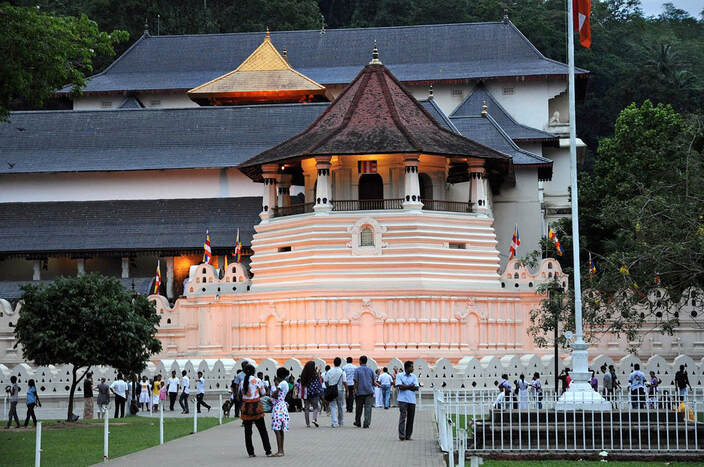 Temple of the Sacred Tooth Relic in Kandy in Sri Lanka