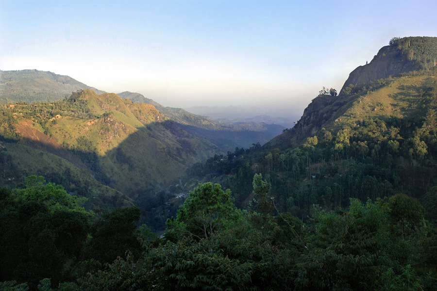 view from the small town of Ella to the Ella Gap in Sri Lanka's highlands