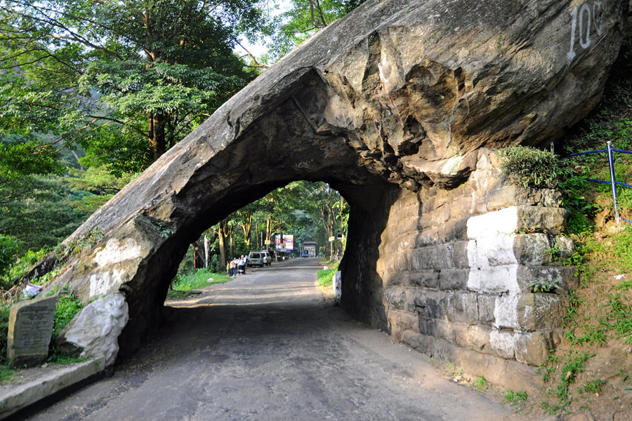 rock tunnel of Kadugannawa Pass between Colombo and Kandy in Sri Lanka