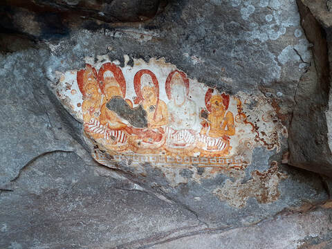 Pulligoda cave painting at Dimbulagala