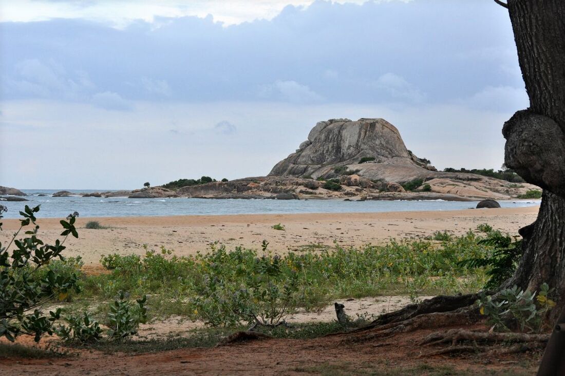 Patanangala rock of Yala Beach on the coast of southern Sri Lanka