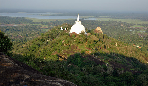 Mihintale Kanda with white Mahaseya stupa