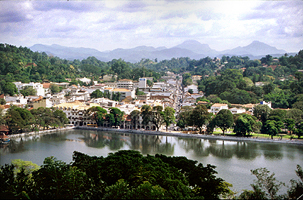 Kandy city in the northern part of Sri Lanka's hill country 