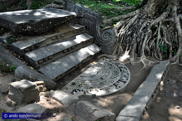 Moonstone of Magul Maha Vihara in Lahugala