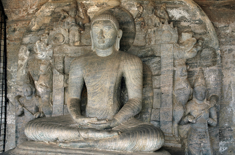 Vidyhadhara Guha Buddha statue in Polonnaruwa