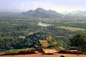 view from Sigiriya Rock to Sri Lanka's highlands