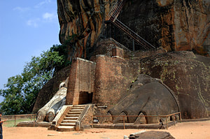feet of the former lion sculpture of Sigiriya