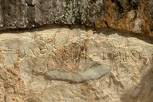 drip ledge inscription at the cave temple of Pidurangala in Sri Lanka