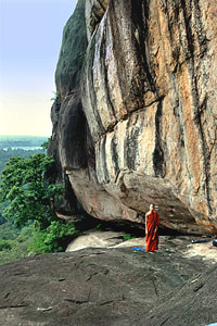 rock shelters at the southern escarpment of Madagama Kanda Viharaya in Sri Lanka