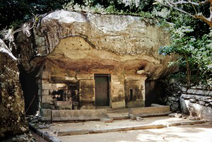 Maliyadeva cave in the ancient monastic complex of Arankale