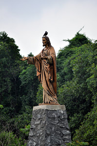 Jesus statue in the marshland of Muthurajawela