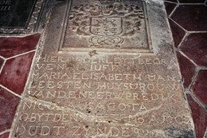 Dutch gravestone in Groote Kerk in Galle Fort