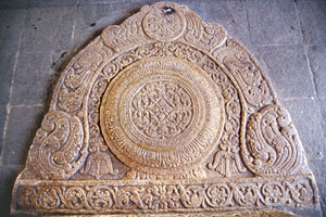 Kandy moonstone in the Vishnu Devale