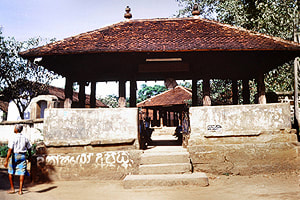 gatehouse of the Embekke Temple near Gampola in Sri Lanka