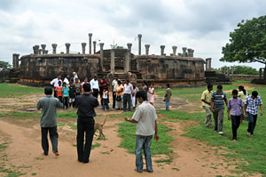 Buddhist pilgrims at the ancient temple of Tiriyai near Trincomalee