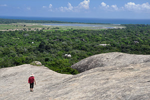 view from Kudumbigala rock to Okands beach