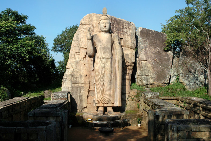 Aukana Buddha in Sri Lanka also spelt Awukana