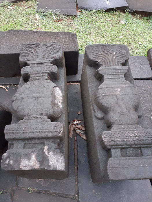 decorated stone at the ancient Seethawaka royal Hindu temple