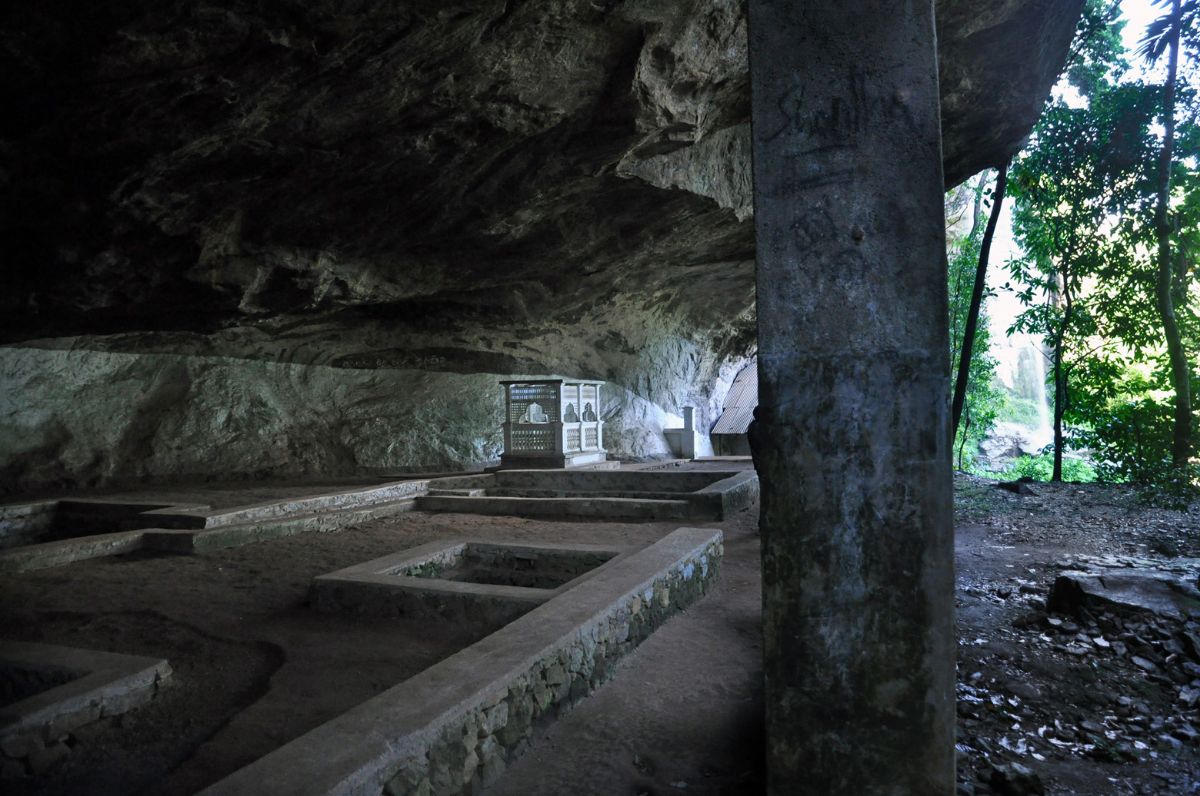 prehistoric caves of Belilena near Kitulgala in Sri Lanka