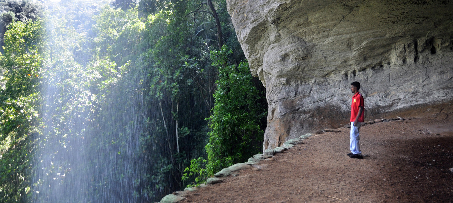 water curtain cave of Beli Lena near Kitulgala in Sri Lanka