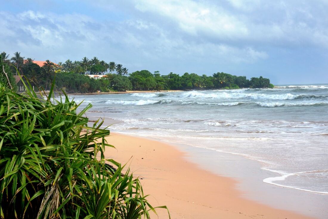 Bentota Beach on the tropical southwest coast of Sri Lanka