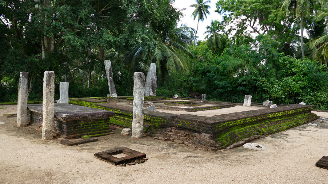 excavated Bodhigara in Tissamaharama in southern Sri Lanka