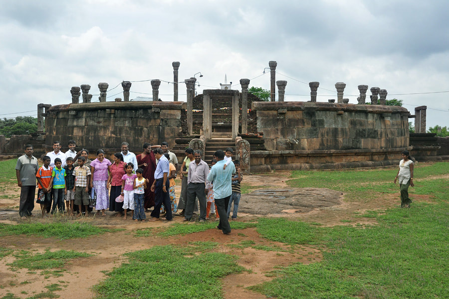 Buddhist pilgrims at the Thiriyai sanctuary in Sri Lanka's Trincomalee District