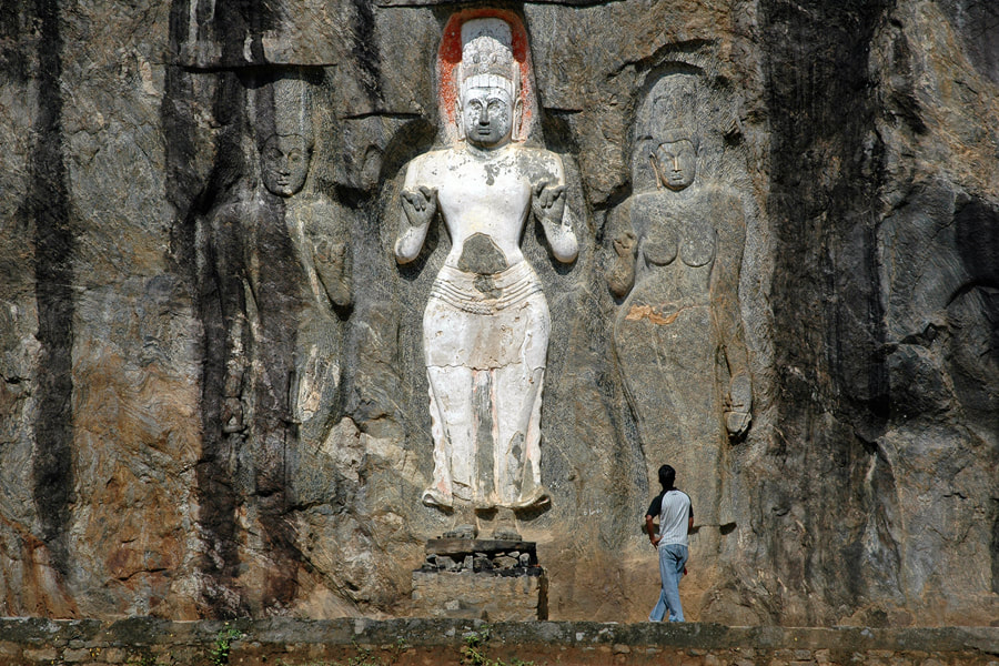 Buduruwagala rock-cut statues