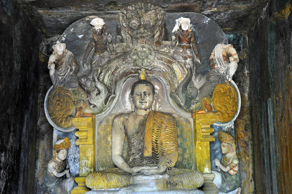 chapel in the Vidyodaya Stupa of Gadaladeniya in Sri Lanka
