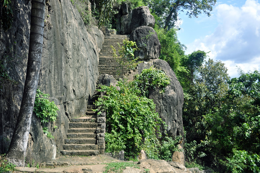 Ancient stairway to Dambadeniya Rock