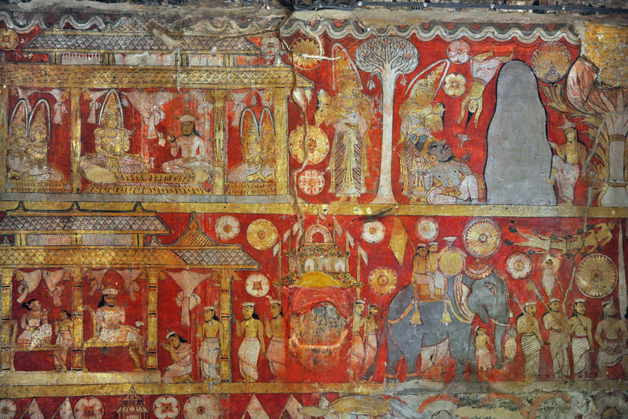 Kandy paintings in Vijayasundarama in Dambadeniya 