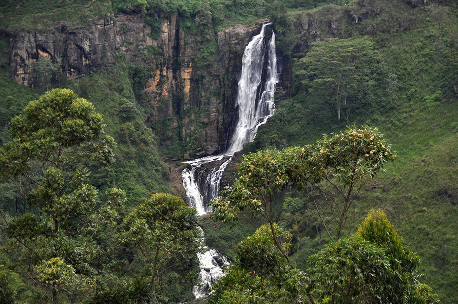 Devon waterfalls in Sri Lanka's central highlands