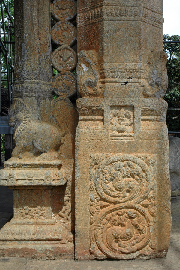 double pillar in the Vijayanagara style in Gadaladeniya in Sri Lanka
