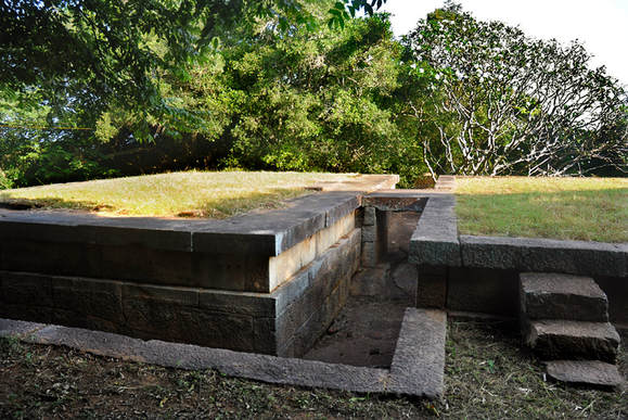 Padhanagara meditation platform at Kaludiya Pokuna in Mihintale