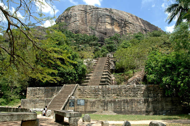 flight of stairways at Yapahuwa rock in Sri Lanka