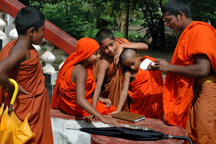 young novices studying Buddhism in Dimbulagala 
