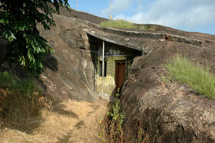 cave hermitage at Isenbessagala rock