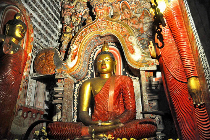 Seated Buddha statue of Lankatilaka in Sri Lanka
