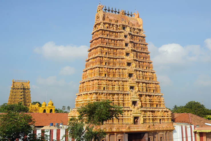 Shanmuha Raja Gopuram, Südliches Gopuram des Nallur Kandaswamy Kovil bei Jaffna in Sri Lanka