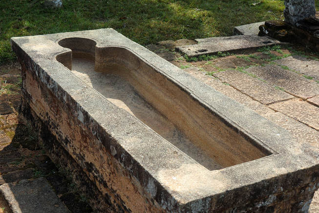 medicinal trough for Ayurvedic bathes in ancient Mihintale